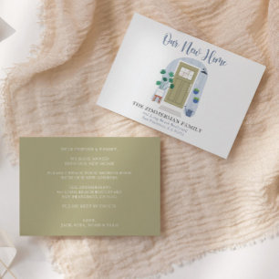 Carte De Remerciements Nouvelle adresse Aquarelle Porte Déplacement Faire