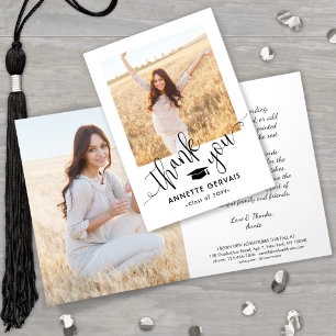 Carte De Remerciements Nouvelle adresse Moderne Design Script Graduation