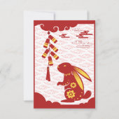 Carte De Remerciements Nouvelle année lunaire du lapin 2023 Animal du zod (Devant)