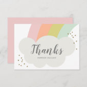 Carte De Remerciements Nuage arc-en-ciel pastel Enfants mignons (Devant / Derrière)