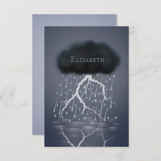 Carte De Remerciements Nuage de pluie orageuse dans un paysage sombre (Devant / Derrière)