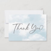 Carte De Remerciements Nuage neuf nuptiale douche pastel gris nuages (Devant)