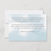 Carte De Remerciements Nuage neuf nuptiale douche pastel gris nuages (Dos)