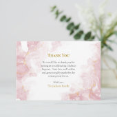 Carte De Remerciements Nuages roses Baptême orthodoxe (Debout devant)