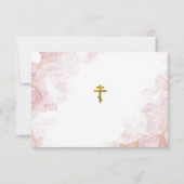 Carte De Remerciements Nuages roses Baptême orthodoxe (Dos)
