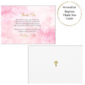 Carte De Remerciements Nuages roses doux Baptême chrétien orthodoxe