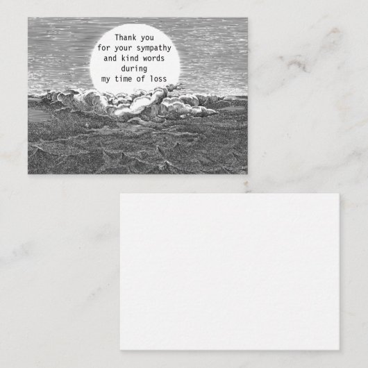 Carte de remerciements nuageuse foncée (Devant / Derrière)