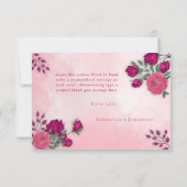 Carte De Remerciements Nuances de Magenta Rose Rose Moderne Floral Boho (Dos)