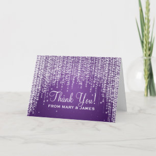 Carte De Remerciements Nuit de mariage "Merci" Dazzle Violet