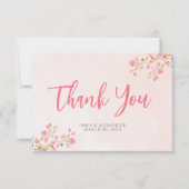 Carte De Remerciements Nuit de printemps de fleurs de cerisier rose (Devant)