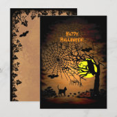 Carte De Remerciements Nuit d'Halloween, Joyeux Halloween ! (Devant / Derrière)