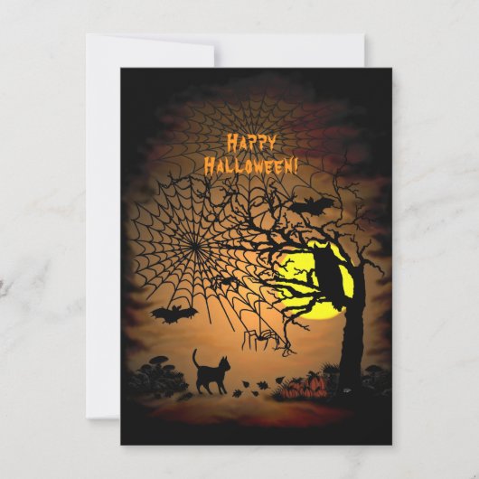 Carte De Remerciements Nuit d'Halloween, Joyeux Halloween ! (Devant)