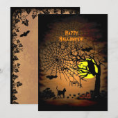 Carte De Remerciements Nuit d'Halloween, Joyeux Halloween ! (Devant / Derrière)