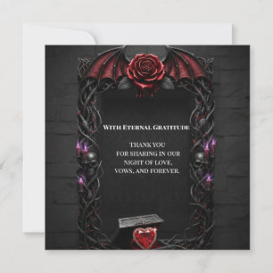 Carte De Remerciements Nuit Éternelle Mariage Gothique Vampire Romance So
