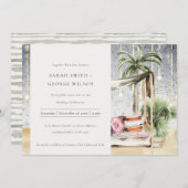 Carte De Remerciements Nuit étoile Tropical Palm Cabana Mariage Invitatio (Devant / Derrière)