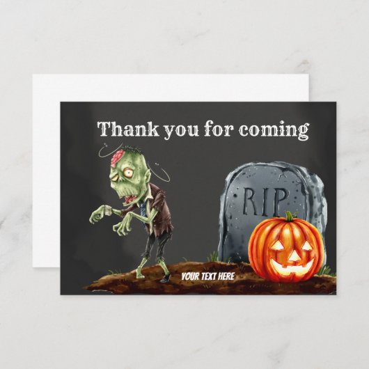 Carte De Remerciements Nuit Spooktaculaire (Devant / Derrière)