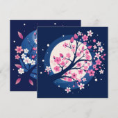 Carte De Remerciements Nuits Cherry Blossom (Devant / Derrière)