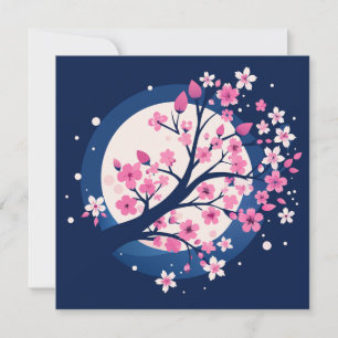 Carte De Remerciements Nuits Cherry Blossom