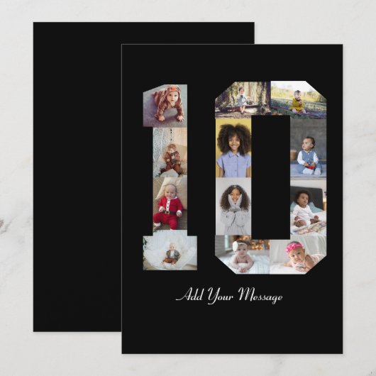 Carte De Remerciements Numéro 10 Collage photo (Devant / Derrière)