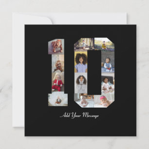 Carte De Remerciements Numéro 10 Photo Collage Poster