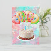 Carte De Remerciements Numéro 1 Bougie sur gâteau, Joyeux anniversaire, C (Debout devant)