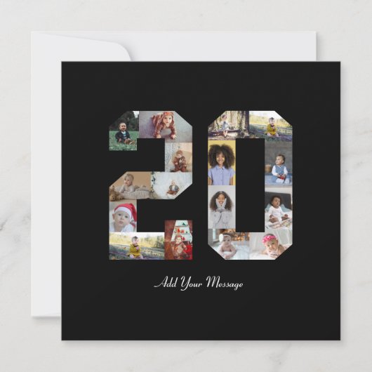 Carte De Remerciements Numéro 20 Collage photo (Devant)