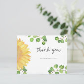 Carte de remerciements nuptiale de tournesol aquar (Debout devant)