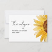 Carte de remerciements nuptiale de tournesol minim (Devant)