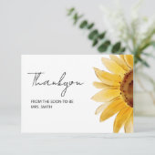 Carte de remerciements nuptiale de tournesol minim (Debout devant)