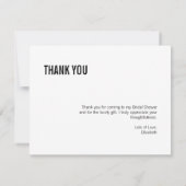 Carte de remerciements nuptiale de typographie sim (Dos)