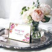 Carte de remerciements nuptiale rose vif