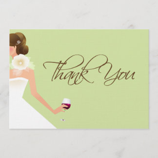 Carte de remerciements nuptiale vert clair de