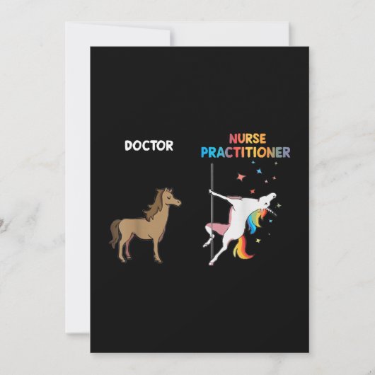 Carte De Remerciements Nurse Practitioner Unicorn Dancing Pole (Devant)