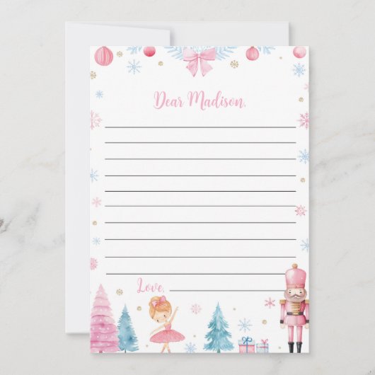 Carte De Remerciements Nutcracker Pink Birthday Capsule Note Message Card (Devant)