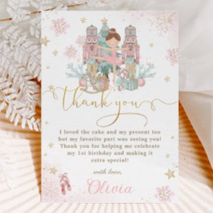 Carte De Remerciements Nutcracker Winter Onederland 1er anniversaire