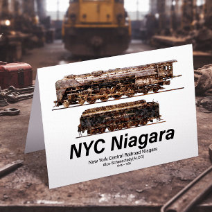 Carte De Remerciements NYC Niagara - American Train Steam Locomotive