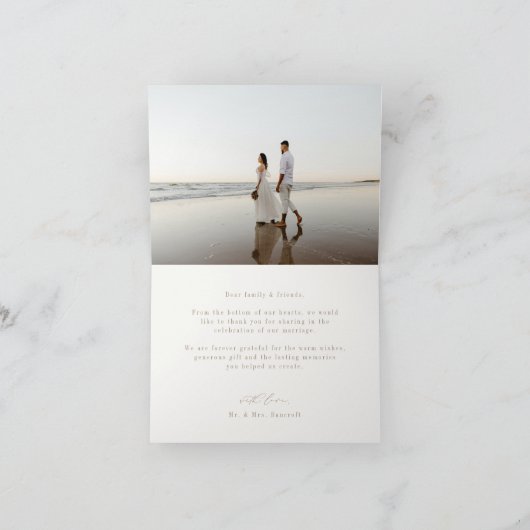 Carte De Remerciements OASIS Palm Tree Photo Mariage (Intérieur)