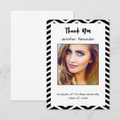 Carte De Remerciements Obtention du diplôme blanche de chevron de (Devant / Derrière)