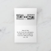 Carte De Remerciements Obtention du diplôme - mercis, maman et papa - (Intérieur)