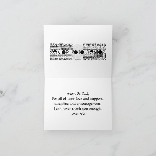 Carte De Remerciements Obtention du diplôme - mercis, maman et papa - (Intérieur)