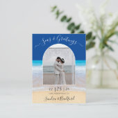 Carte De Remerciements Ocean Blue Beach Photo Arch Seas & Salutations (Debout devant)
