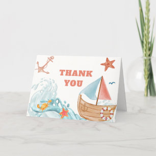 Carte De Remerciements Ocean Boy Adventure Baby shower de voilier