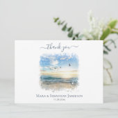 Carte De Remerciements *~* Ocean Sea Beach Peinture AR7 Mariage (Debout devant)
