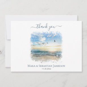 Carte De Remerciements *~* Ocean Sea Beach Peinture AR7 Mariage