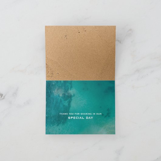 Carte De Remerciements Ocean Wave, Mariage plage (Intérieur)