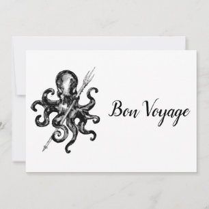 Carte De Remerciements Octopus Noir Bon Voyage