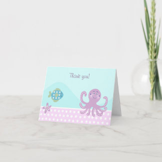 Carte De Remerciements OCTOPUS & POISSON Plié Notes de remerciement