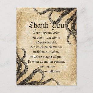 Carte De Remerciements Octopus Vintage