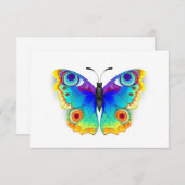 Carte De Remerciements Oeil de paon arc-en-ciel (Devant / Derrière)