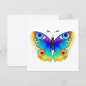 Carte De Remerciements Oeil de paon arc-en-ciel (Devant / Derrière)